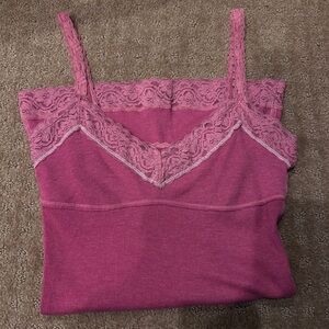 Abercrombie & Fitch Pink Lace Detail Top